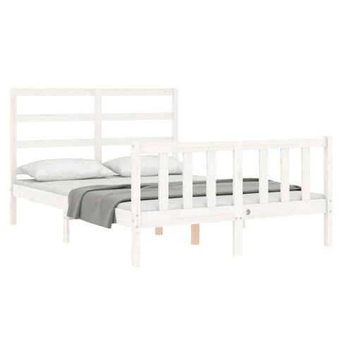 vidaXL Bed Frame without Mattress White 140x190 cm Solid Wood Pine