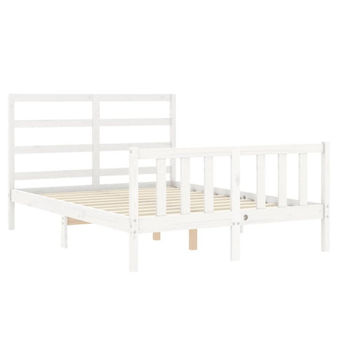 vidaXL Bed Frame without Mattress White 140x190 cm Solid Wood Pine