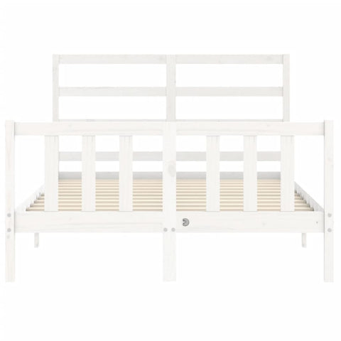 vidaXL Bed Frame without Mattress White 140x190 cm Solid Wood Pine
