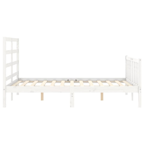 vidaXL Bed Frame without Mattress White 140x190 cm Solid Wood Pine