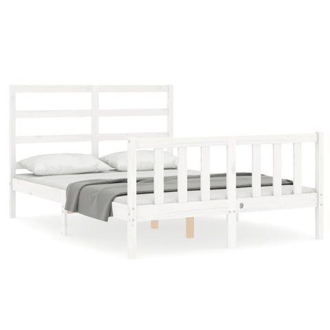 vidaXL Bed Frame without Mattress White 120x200 cm Solid Wood Pine