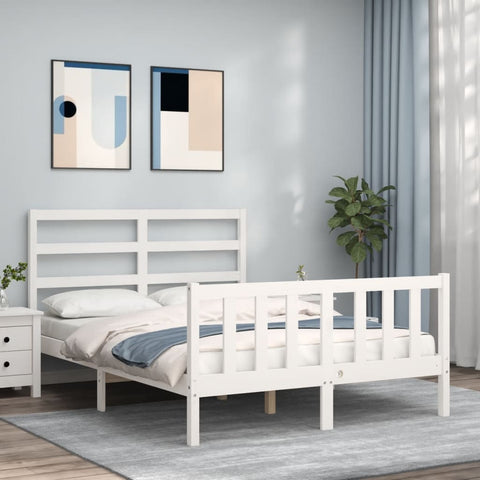 vidaXL Bed Frame without Mattress White 120x200 cm Solid Wood Pine