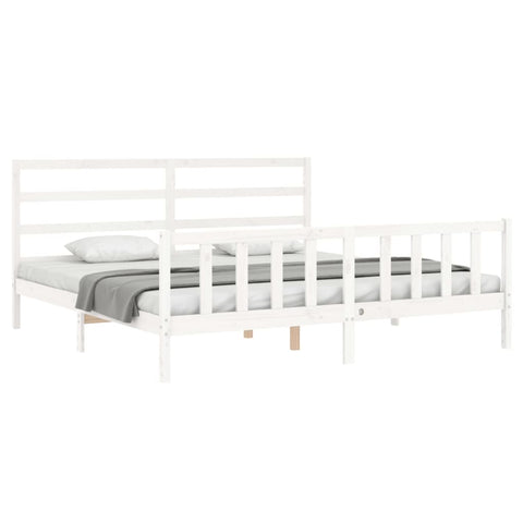 vidaXL Bed Frame without Mattress White 200x200 cm Solid Wood Pine
