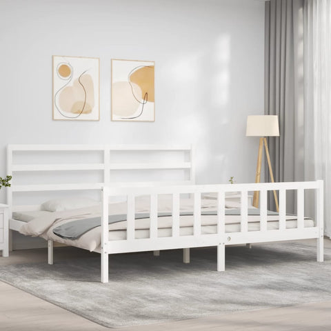 vidaXL Bed Frame without Mattress White 200x200 cm Solid Wood Pine