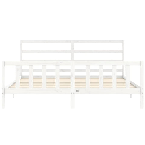 vidaXL Bed Frame without Mattress White 200x200 cm Solid Wood Pine