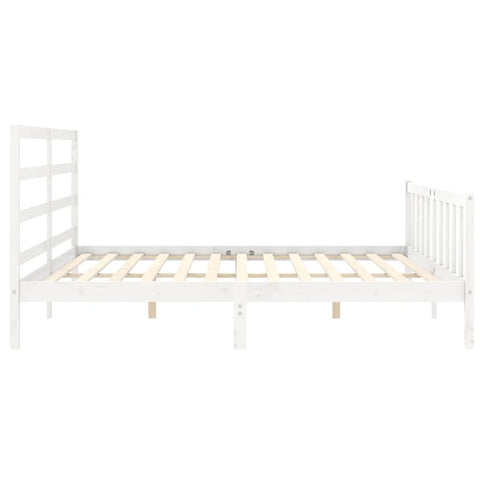 vidaXL Bed Frame without Mattress White 200x200 cm Solid Wood Pine