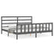 vidaXL Bed Frame without Mattress Grey 200x200 cm Solid Wood Pine