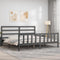 vidaXL Bed Frame without Mattress Grey 200x200 cm Solid Wood Pine