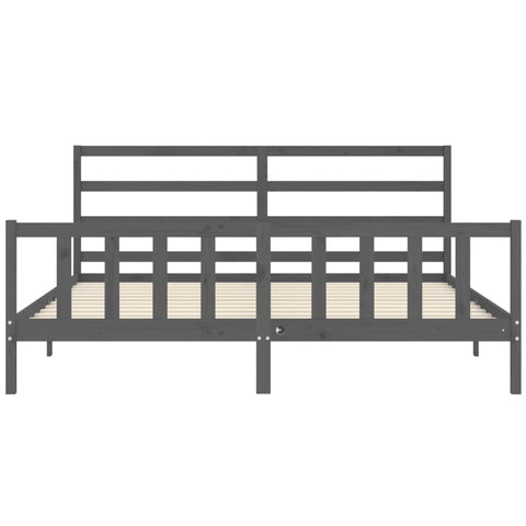 vidaXL Bed Frame without Mattress Grey 200x200 cm Solid Wood Pine