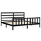 vidaXL Bed Frame without Mattress Black 200x200 cm Solid Wood Pine