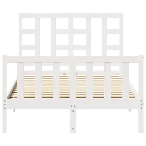 vidaXL Bed Frame without Mattress White Small Double Solid Wood Pine