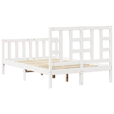 vidaXL Bed Frame without Mattress White Small Double Solid Wood Pine