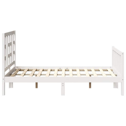 vidaXL Bed Frame without Mattress White Small Double Solid Wood Pine