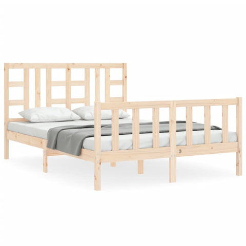 vidaXL Bed Frame without Mattress Double Solid Wood Pine