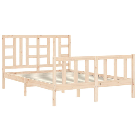 vidaXL Bed Frame without Mattress Double Solid Wood Pine