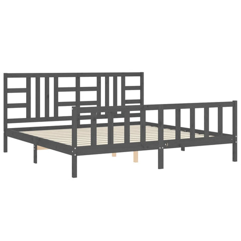 vidaXL Bed Frame without Mattress Grey 200x200 cm Solid Wood Pine