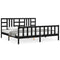 vidaXL Bed Frame without Mattress Black 200x200 cm Solid Wood Pine