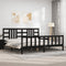 vidaXL Bed Frame without Mattress Black 200x200 cm Solid Wood Pine