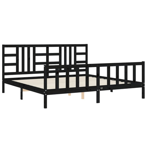 vidaXL Bed Frame without Mattress Black 200x200 cm Solid Wood Pine