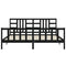 vidaXL Bed Frame without Mattress Black 200x200 cm Solid Wood Pine