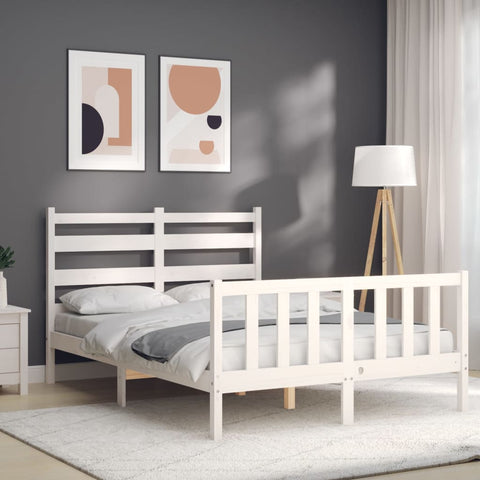 vidaXL Bed Frame without Mattress White 120x200 cm Solid Wood Pine