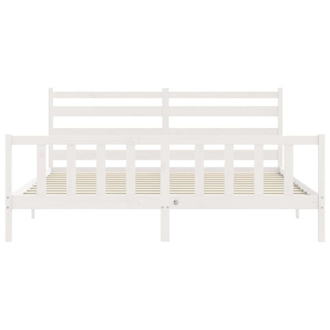 vidaXL Bed Frame without Mattress White 200x200 cm Solid Wood Pine