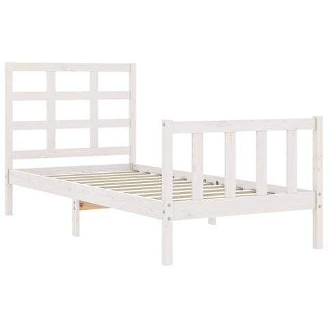 vidaXL Bed Frame without Mattress White 90x190 cm Single Solid Wood Pine