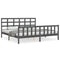 vidaXL Bed Frame without Mattress Grey 200x200 cm Solid Wood Pine