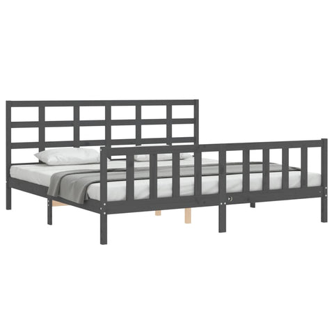 vidaXL Bed Frame without Mattress Grey 200x200 cm Solid Wood Pine