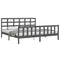 vidaXL Bed Frame without Mattress Grey 200x200 cm Solid Wood Pine
