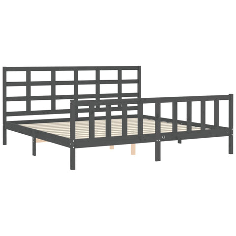 vidaXL Bed Frame without Mattress Grey 200x200 cm Solid Wood Pine