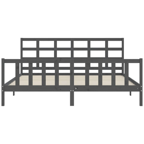 vidaXL Bed Frame without Mattress Grey 200x200 cm Solid Wood Pine