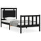 vidaXL Bed Frame without Mattress Black Small Single Solid Wood Pine
