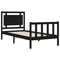 vidaXL Bed Frame without Mattress Black Small Single Solid Wood Pine