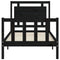 vidaXL Bed Frame without Mattress Black Small Single Solid Wood Pine