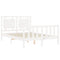 vidaXL Bed Frame without Mattress White Double Solid Wood Pine