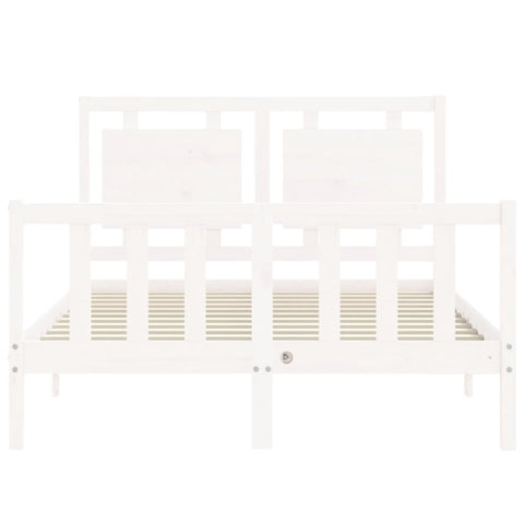 vidaXL Bed Frame without Mattress White Double Solid Wood Pine