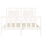 vidaXL Bed Frame without Mattress White Double Solid Wood Pine