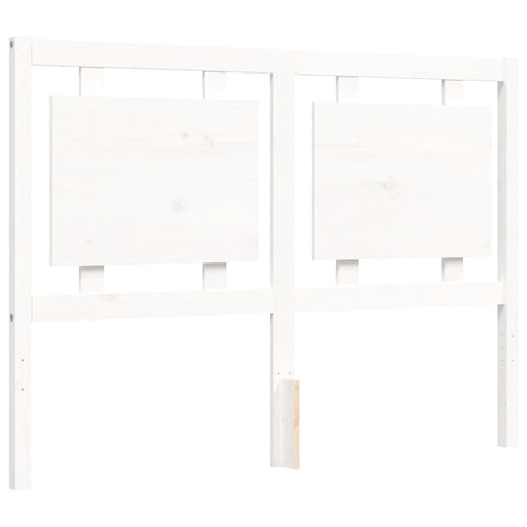 vidaXL Bed Frame without Mattress White Double Solid Wood Pine