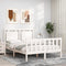vidaXL Bed Frame without Mattress White Double Solid Wood Pine