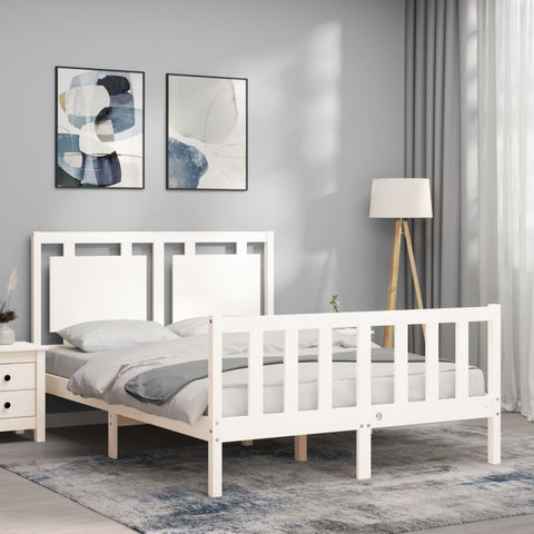 vidaXL Bed Frame without Mattress White 120x200 cm Solid Wood Pine