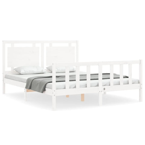 vidaXL Bed Frame without Mattress White 160x200 cm Solid Wood Pine
