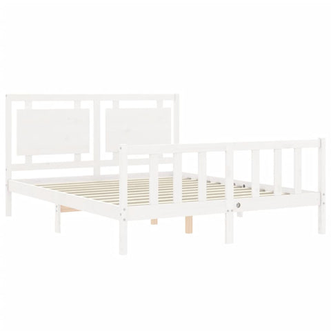 vidaXL Bed Frame without Mattress White 160x200 cm Solid Wood Pine