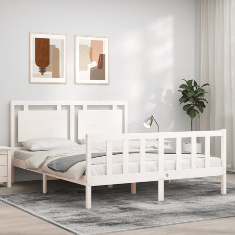 vidaXL Bed Frame without Mattress White 160x200 cm Solid Wood Pine