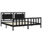 vidaXL Bed Frame without Mattress Black 200x200 cm Solid Wood Pine