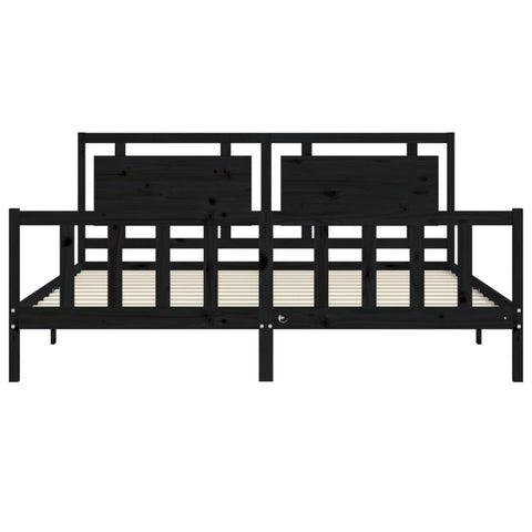 vidaXL Bed Frame without Mattress Black 200x200 cm Solid Wood Pine