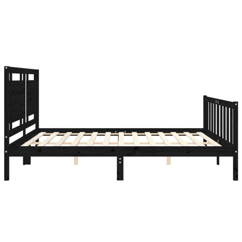 vidaXL Bed Frame without Mattress Black 200x200 cm Solid Wood Pine