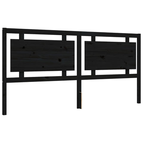 vidaXL Bed Frame without Mattress Black 200x200 cm Solid Wood Pine