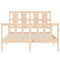 vidaXL Bed Frame without Mattress Double Solid Wood Pine