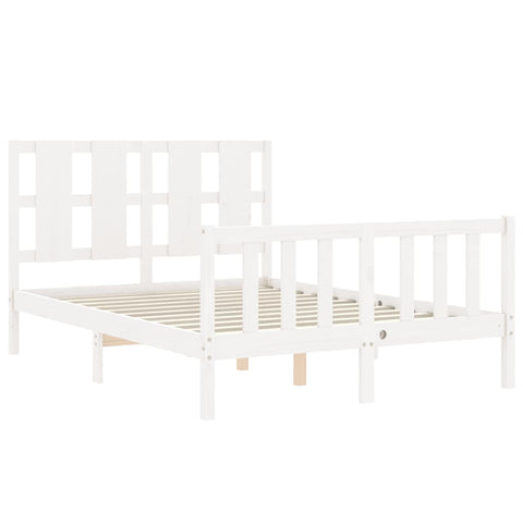 vidaXL Bed Frame without Mattress White 140x190 cm Solid Wood Pine